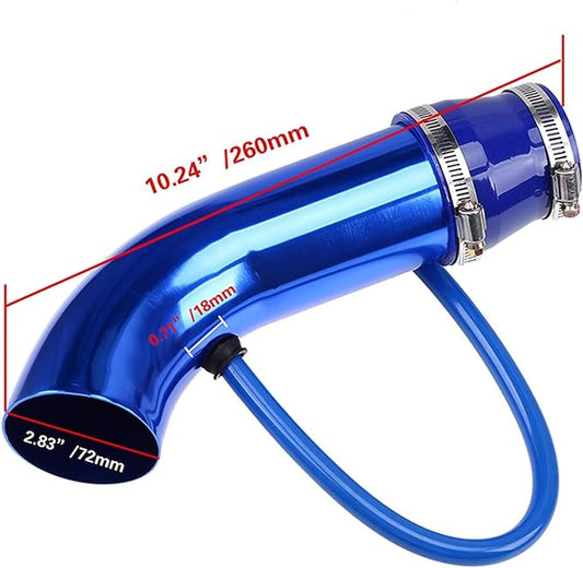 Universal Aluminum Air Intake Pipe / Hose Air Filter Intake System Duct Tube Kit (BLUE)