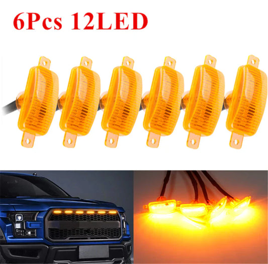 Gmc Amber Front Grill Yellow LED Light 6 pcs Set