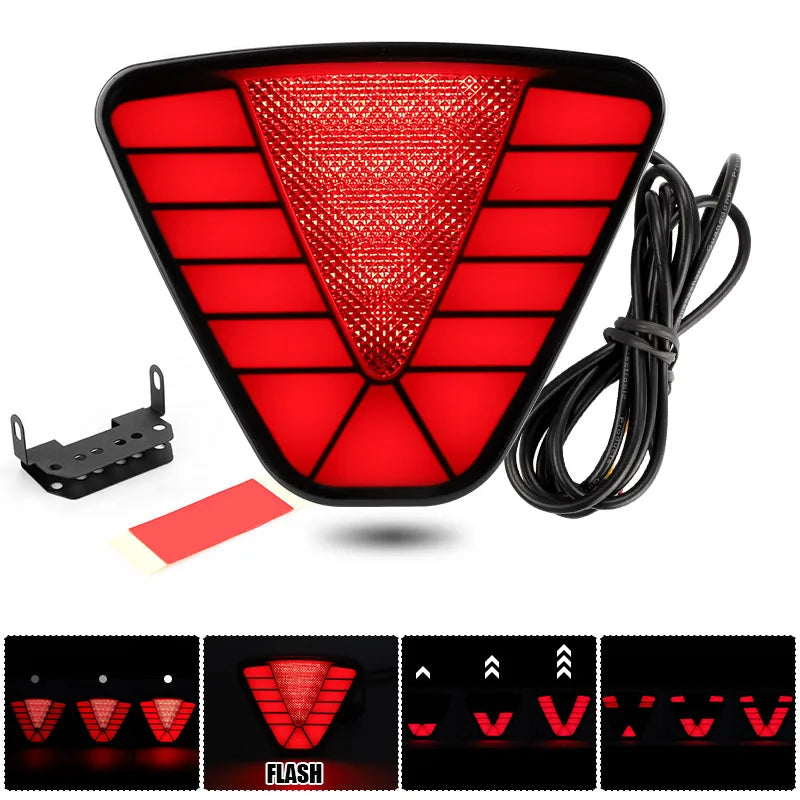 Universal 3rd Brake Lamp F1 Style V Shape Smoke Tail Light 1 Pcs