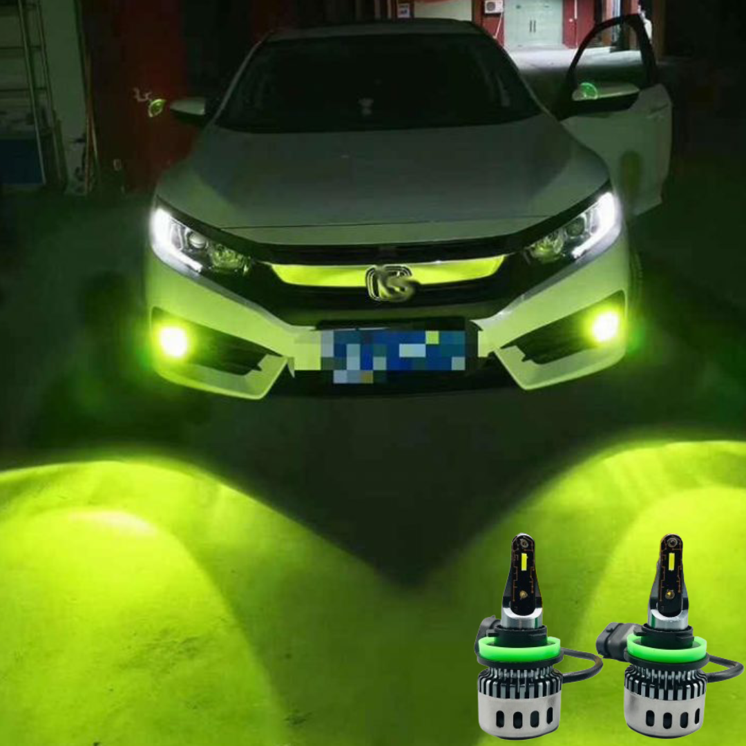 H11 Fog Light 30W Lemon Green Colour LED Fog Bumper Light 2 Pcs Set