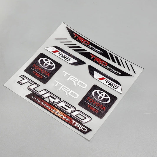 Premium Quality Custom Sticker Sheet For Car & Bike Embossed Style TRD SPORTS