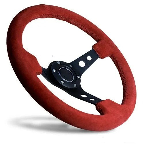 Universal Takata Red Deep Dish Steering With Premium Quality In Alcantara Staff