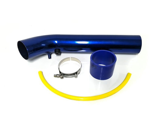 Universal Large Aluminum Air Intake Pipe / Hose Air Filter Intake System Duct Tube Kit (BLUE)