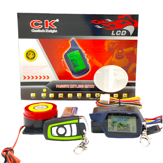 Motorcycle CK 2-Way Bike Alarm Lock Security System With LED Display