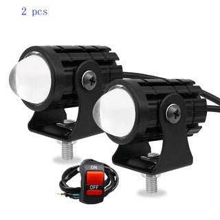 Mini Driving Fog Lights, Motorcycle Auxiliary Spot Lights High Low Beam White / Yellow With Free Switch