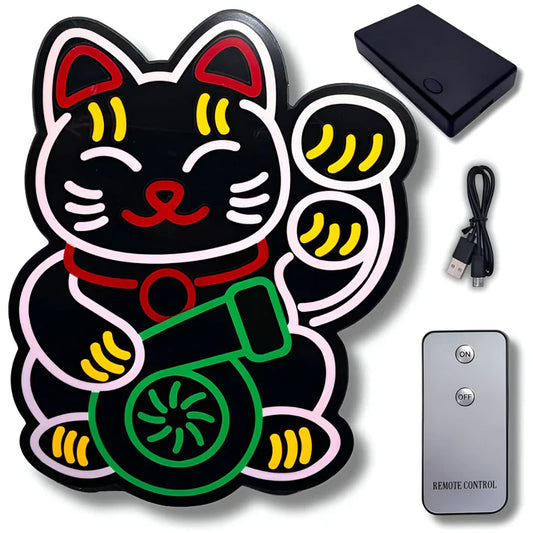 RICH CAT LED Car Window Sticker Windshield Electric Safety Decal Decoration Sticker Auto 1 Pc