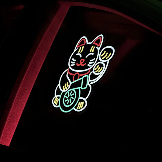 RICH CAT LED Car Window Sticker Windshield Electric Safety Decal Decoration Sticker Auto 1 Pc