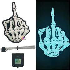 MIDDLE FINGER LED Car Window Sticker Windshield Electric Safety Decal Decoration Sticker Auto 1 Pc