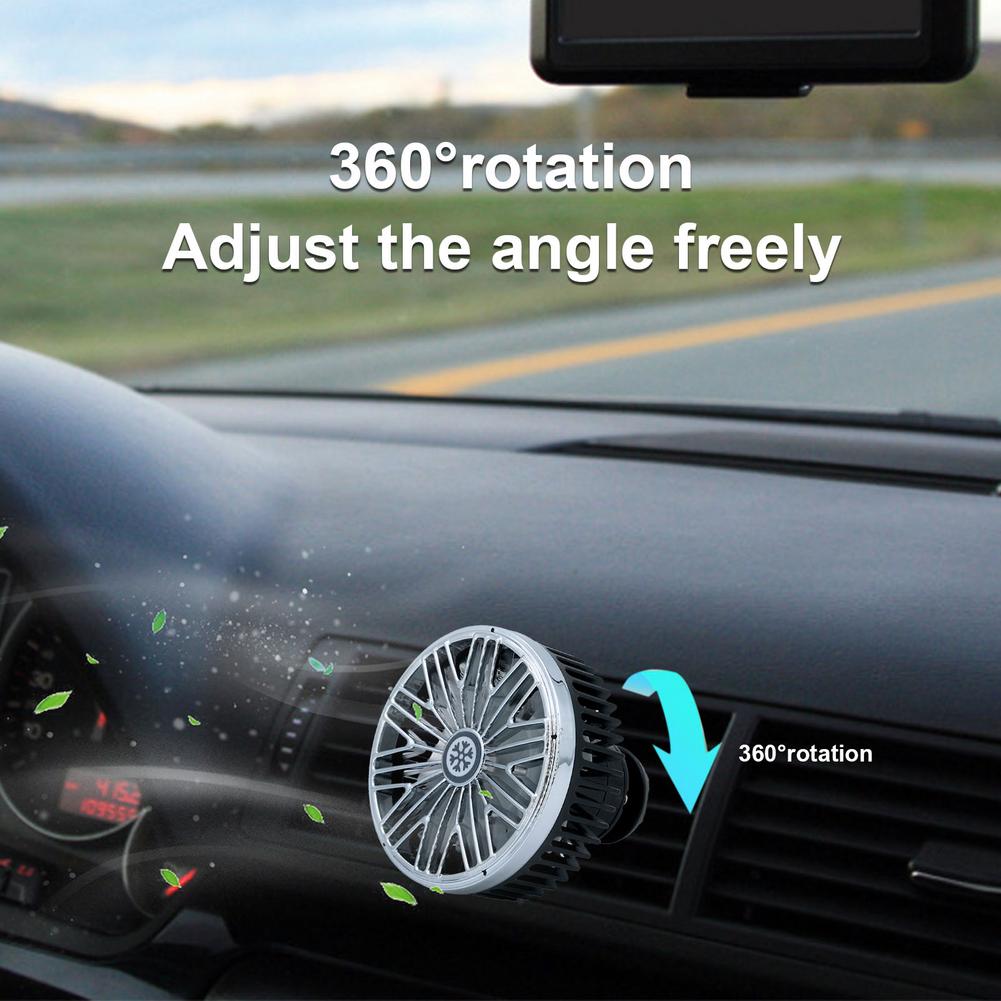 Portable Mini Car Fans Auto Air Vent Clip Fan & 3 Speeds Usb Fans Quiet Small Desktop Fan