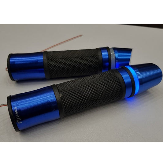 Rizoma Bike Handle Grip Blue With Light