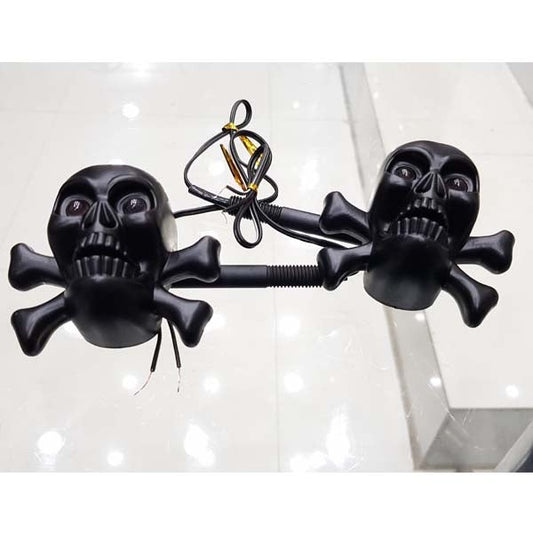 Skull Style Indicator Matt Black 2 Pcs Set