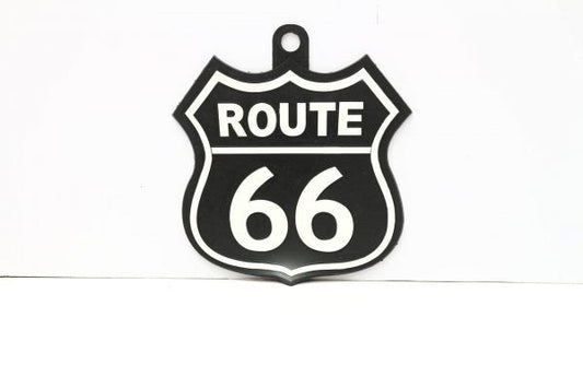 Route 66 Black Rubber Hanging Tag