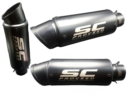 Universal Bike Silencer Exhaust SC Proceed Black Curve