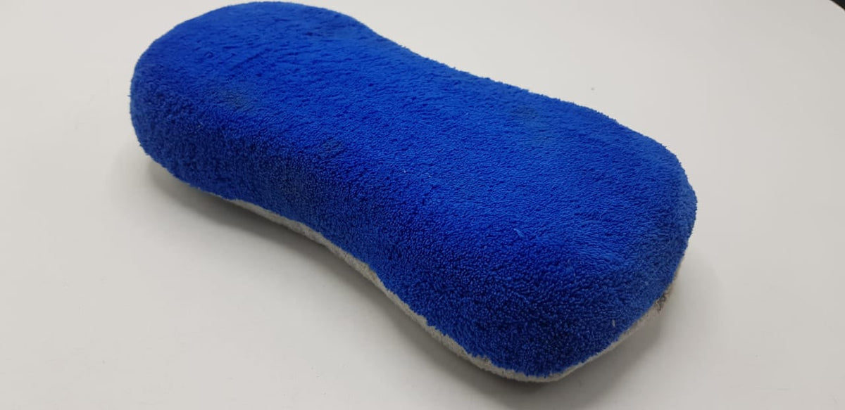 Microfiber Sponge For Washing and Polishing Grey - Blue 1 Pc